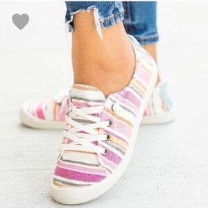 Kelly Multi Striped Canvas Sneakers